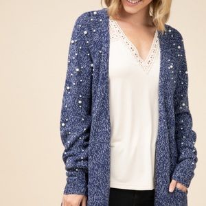 Blue Heather knit cardigan